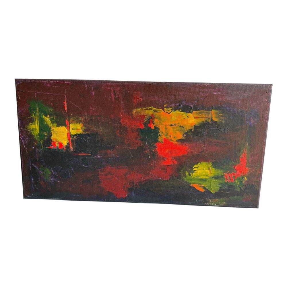 Original Acrylic Abstract  Painting By Artist Canvas 20"x10"